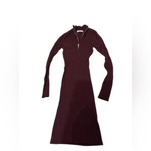 Elegant Brown Long Sleeve Dress